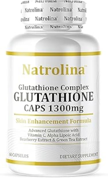 Natrolina Advanced Glutathione Complex 1300mg With Vitamin C, Skin Whitening 60 Capsules