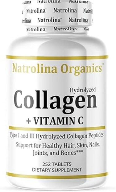 ناترولينا، ببتيدات الكولاجين المُحللة مع فيتامين سي، تدعم صحة الشعر والبشرة والأظافر - ٢٥٢ قرصًا