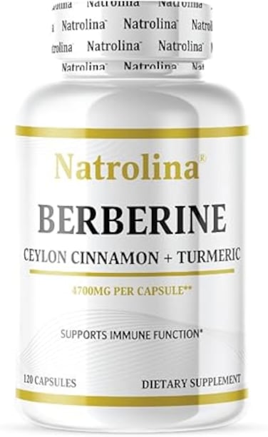 Natrolina Berberine HCL Ceylon Cinnamon + Turmeric, Supports Immune Function - 120 Capsules