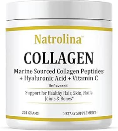 Natrolina Marine Sourced Collagen Peptides + Hyaluronic Acid + Vitamin C, Unflavored - 201 gms