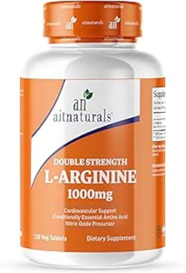 Aitnaturals L-Arginine 1,000 mg Nitric Oxide Precursor Amino Acid 120 Tablets