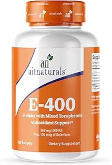 Aitnaturals Vitamin E-400 Mixed Tocopherols &amp; Selenium 100 Softgel