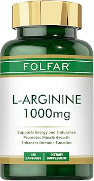 فولفار إل-أرجينين ١٠٠٠ مجم، يدعم الطاقة ويعزز نمو العضلات - ١٢٠ كبسولة