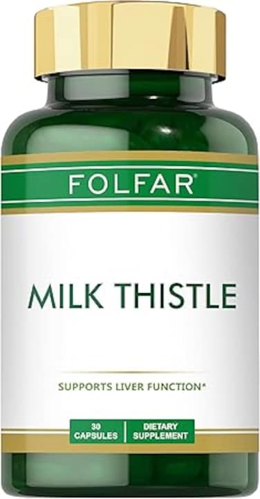 Folfar Milk Thistle 15000 mg Silymarin, Supports Liver Function - 30 Capsules