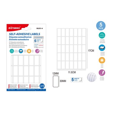 Motarro Self-Adhesive Labels (MU031-4)- Pack of 2