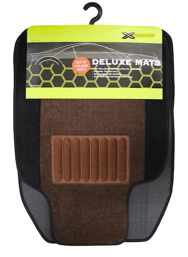 X-cessories Deluxe Heavy Duty Car Mat 5 Pieces Set Brown