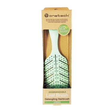 Onetech Biodegradable Leaf Detangling Hair Brush   Green  1 Pc