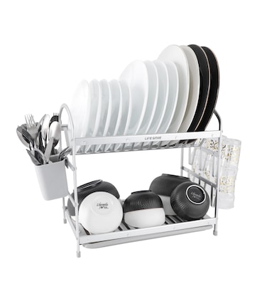 Life Smile Aluminium Dish Rack with Anti-Slip Rubber Fleet Designed to Maximize the Kitchen Storage