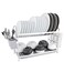 Life Smile 2 Tier Aluminium Dish Rack with Anti-Slip Rubber Feet and Cup Holder