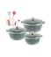 LIFE SMILE Pots Set 8 pieces - Kitchen Cookware set, Granite Non Stick Coating, Die Cast aluminum 100% PFOA FREE include Casseroles &amp; Silicone Utensils (Green (20/24/28CM))