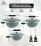 LIFE SMILE Pots Set 8 pieces - Kitchen Cookware set, Granite Non Stick Coating, Die Cast aluminum 100% PFOA FREE include Casseroles &amp; Silicone Utensils (Green (24/28/32CM))