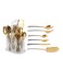 LIFE SMILE Cutlery Set, 18/10 Pure Stainless Steel Flatware Set with Stand, Rust Proof &amp; Fade Proof Dinnerware Set (GOLD GRADIENT, 63 Pieces)
