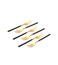 LIFE SMILE - 12pcs Cutlery Set, 18/10 Stainless Steel, Flatware Set, 12pcs Cake Fork, Shiny Gold Head &amp; Black Handle, for Home Kitchen, Mirror Polished