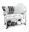 LIFE SMILE Dish Rack - 3 Tier Countertop Dish Drying Stand With Removable Drip Tray - 18/10 Stainless Steel with Utensil Holder and Cups Holder - Anti Slip and Rust Proof Dish Drainer