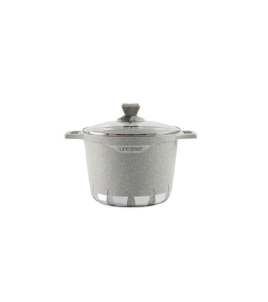 LIFE SMILE &ndash; Stock Pot with Lid and Non-Stick Multi-Layer Granite Coating