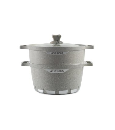LIFE SMILE &ndash; Steamer Pot with Non-Stick Multi-Layer Granite Coating