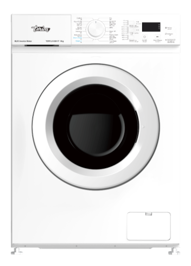 Terim 6 kg Front load Washer, BLDC Inverter Motor, 1000 RPM, 16 prog, Quick 15, Tub Clean, LED Display, Drum Volume - 40L, White - TERFL610SKYT