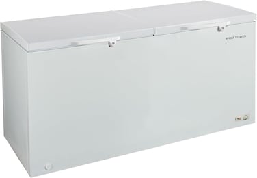Wolf 700 Liters Gross, 558L Net Cap, Double Door Chest Freezer , Mechanical Control, Manual Defrost,  Adjustable temperature, Compressor Fan, inside condenser, LED lamp,  Color: White WCF700DD