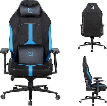 APEX PRO EVO EDITION High Back Computer Gaming Chair with Magnetic 4D Swappable Armrests Lumbar Pillow Magnetic Headrest by NAVO EVO PRO  HyperSuede Miami Blue