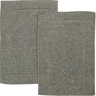 Bliss Casa 100% Cotton Bathmat (50x80, 2 Pack) - 1000 GSM Ring Spun Cotton Highly Absorbent Cotton Banded Washable Bathroom Floor Towel Bath Mat Set