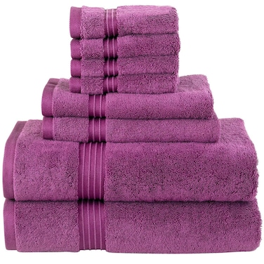 Bliss Casa 8-Piece Towel Set &ndash; 100% Combed Cotton, 550 GSM, Soft &amp; Absorbent Hotel Quality Towels &ndash; Includes 2 Bath Towels, 2 Hand Towels &amp; 4 Washcloths &ndash; Quick Dry, Thick &amp; Durable