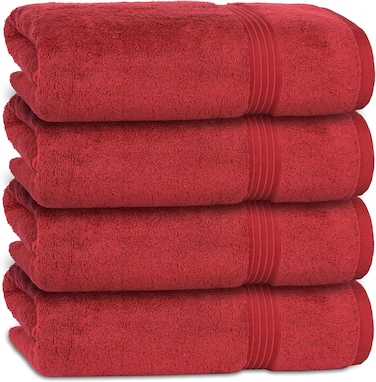 Bliss Casa Bath Towels (4 Pack, 70x140 cm) - 100% Combed Cotton 550 GSM Superior Quality, Quick Dry Highly Absorbent Thick Soft Hotel Towles