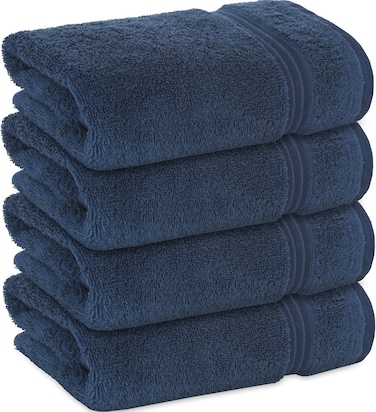 مناشف يد بليس كازا (4 يجتمع، 40 × 70 سم) - مشط قطن 100% 550 جرام في المتر متعدد الجودة، مقاوم للجفاف وعازل للحرارة، مخصص للفنادق