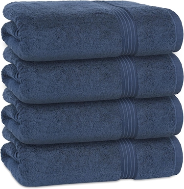 Bliss Casa Bath Towels (4 Pack, 70x140 cm) - 100% Combed Cotton 550 GSM Superior Quality, Quick Dry Highly Absorbent Thick Soft Hotel Towles