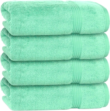 مناشف حمام بليس كازا (4 يجتمع، 70 × 140 سم) - مشط قطن 100% ممشط 550 جرام في المتر قطع ذات جودة عالية، مقاوم للجفاف وفصل الشتاء، مخصص للفنادق