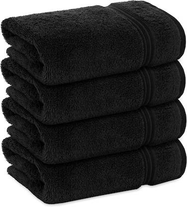 مناشف يد بليس كازا (4 يجتمع، 40 × 70 سم) - مشط قطن 100% 550 جرام في المتر متعدد الجودة، مقاوم للجفاف وعازل للحرارة، مخصص للفنادق