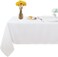 Bliss Casa 100% Cotton Rectangular Tablecloth - Table Covers for Catering Events, Dinner Parties, Weddings, Buffet Table or Home Dining, Washable Table Cloth White