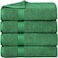 مجموعة مناشف حمام Bliss Casa مقاس 27 × 54 بوصة (4 عبوات) - 550 جرام لكل متر مربع 100% قطن 20/عمق تجفيف سريع مناشف حمام سميكة عالية الامتصاص - جودة فندقية ناعمة للحمام والمنتجعات الصحية (أخضر)