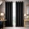 Bliss Casa Embossed Blackout Curtain Panels 140&times;240 cm &ndash; Thermal Insulated, Noise Reducing, Light &amp; UV Blocking Grommet Drapes for Bedroom &amp; Living Room, 2-Panels, (Black)
