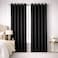 Bliss Casa Embossed Blackout Curtain Panels 140&times;240 cm &ndash; Thermal Insulated, Noise Reducing, Light &amp; UV Blocking Grommet Drapes for Bedroom &amp; Living Room, 2-Panels, (Black)