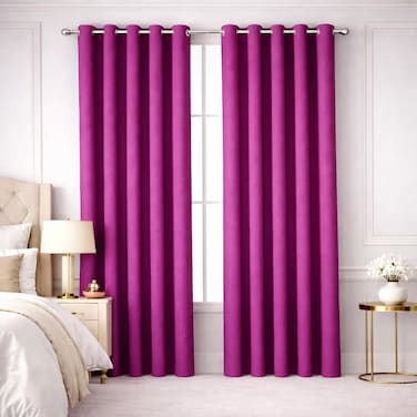 Bliss Casa Embossed Blackout Curtain Panels 140&times;240 cm &ndash; Thermal Insulated, Noise Reducing, Light &amp; UV Blocking Grommet Drapes for Bedroom &amp; Living Room, 2-Panels, (Bright Plum)