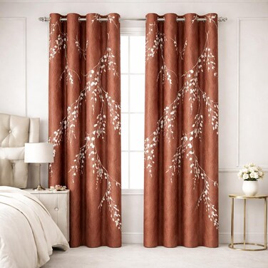 ستائر نافذة Bliss Casa Indigo مكونة من قطعتين مقاس 240 × 140 سم - ستائر ذات فتحات صلبة لغرفة النوم وغرفة المعيشة - ستائر منزلية من القماش الفاخر