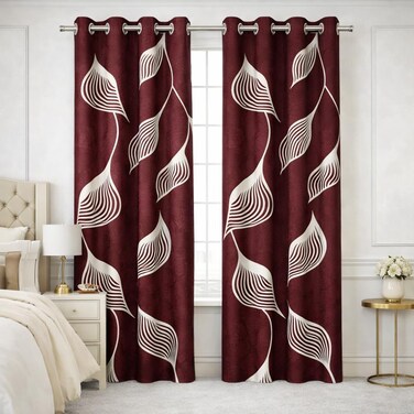 ستائر نافذة Bliss Casa Indigo مكونة من قطعتين مقاس 240 × 140 سم - ستائر ذات فتحات صلبة لغرفة النوم وغرفة المعيشة - ستائر منزلية من القماش الفاخر