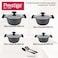 Prestige Essential 10 pcs Cookware Sets   Granite Stone Pots and Pans Set   Granite Non-Stick Cooking Set   Induction Cooking Sets - Black