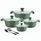 Prestige Essential 10 pcs Cookware Sets   Granite Stone Pots and Pans Set   Granite Non-Stick Cooking Set   Induction Cooking Sets - Green