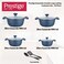 Prestige Essential 10 pcs Cookware Sets   Granite Stone Pots and Pans Set   Granite Non-Stick Cooking Set   Induction Cooking Sets - Blue