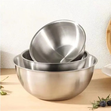 WINSOR 3pcs Mixing Bowl Set – Stainless Steel Nesting Bowls for Cooking   Baking Pot   Serving Bowls for Salad Cereal Soup Noodles Fruits   WR80835