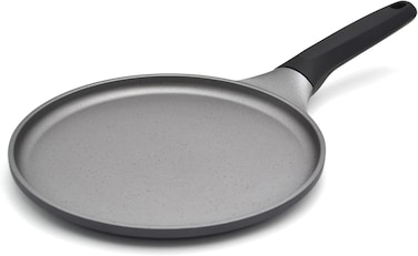 Prestige Essentials Flat Tawa 24cm, Non-Stick Granite Coating Dosa Pan, Induction Base Tawa Pan For Dosa/Roti/Chapati With Stick Handle, Black - PR81166