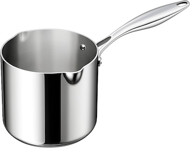 بريستيج مقلاة حليب ستانلس ستيل ثلاثية الطبقات من انفينيتي مقاس 14 سم، تعمل بالحث + جميع المواقد مناسبة، خالية من حمض بيرفلورو الاوكتانويك، PR81198