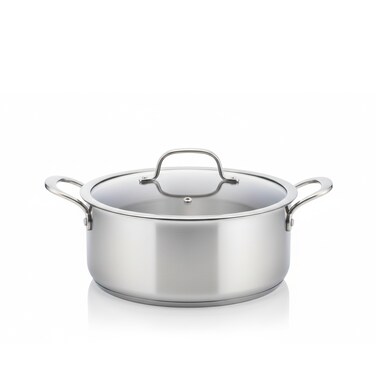 Prestige Infinity Tri Ply Stainless Steel 32cm Casserole With Glass Lid   Induction + all hob suitable   PR81196