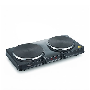 Prestige 2500W Ceramic Double Hotplate Rust Proof Body With Dual Temperature Controls   PR81405 - Black