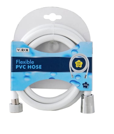 VERK FLEXIBLE HOSE PVC SINGLE LYER,WHITE,13MM*150CM