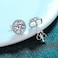 SUCHI 1ct Moissanite Diamond Stud Earrings for Women, Round Cut Halo flower Design, pure S925 Sterling Silver, with GRA certification, Hypoallergenic
