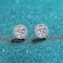 SUCHI 1ct Moissanite Diamond Stud Earrings for Women, Round Cut Halo flower Design, pure S925 Sterling Silver, with GRA certification, Hypoallergenic