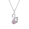 SUCHI Pink Moissanite Swan Pendant Necklace &ndash; 1Ct, S925 Sterling Silver, White Gold Plated, Women&rsquo;s Jewelry