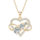 SUCHI 925 Sterling Silver Infinity Heart Pendant Necklace for Women   Round Cut Moissanite   Elegant Love Jewelry